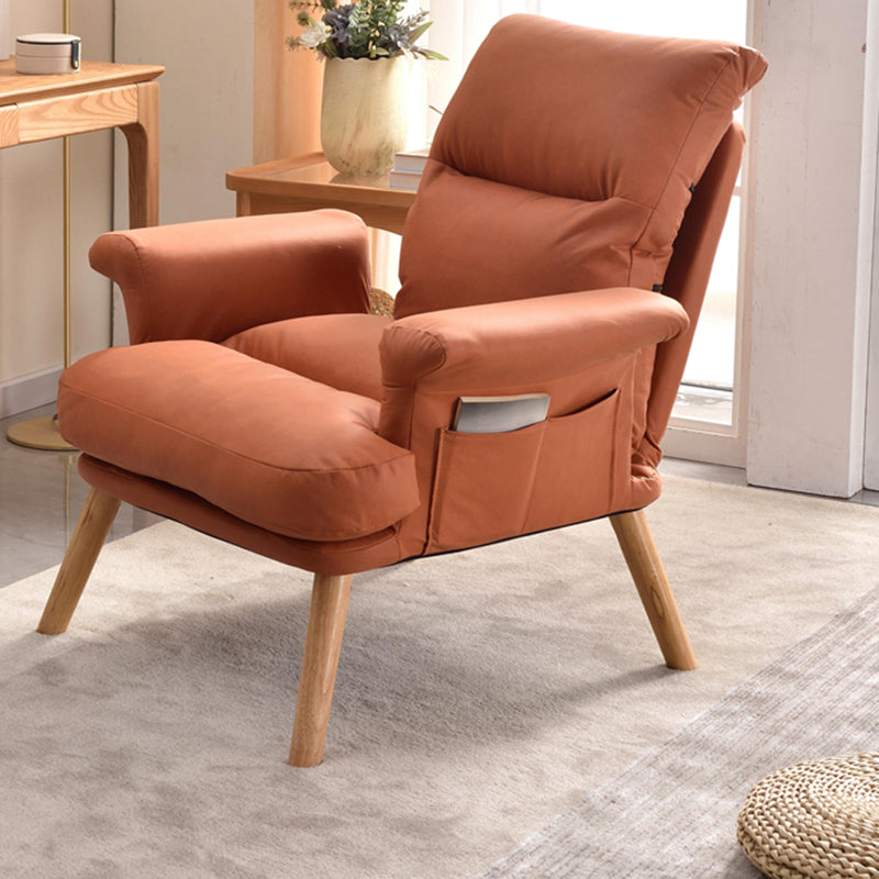 Scandinavian Upholstery Chair Faux Leather Standard Recliner with Footrest