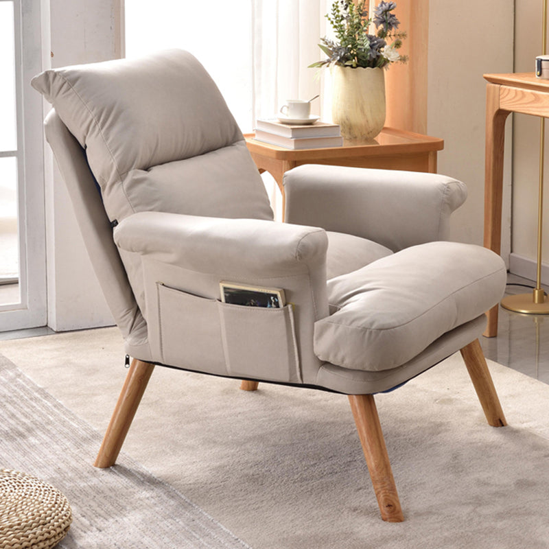 Scandinavian Upholstery Chair Faux Leather Standard Recliner with Footrest