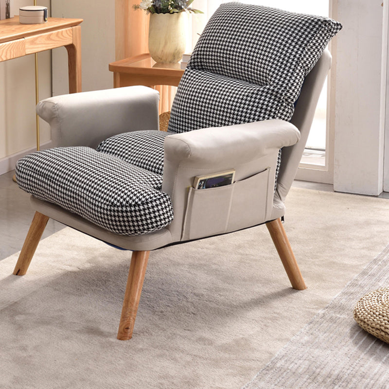Scandinavian Upholstery Chair Faux Leather Standard Recliner with Footrest