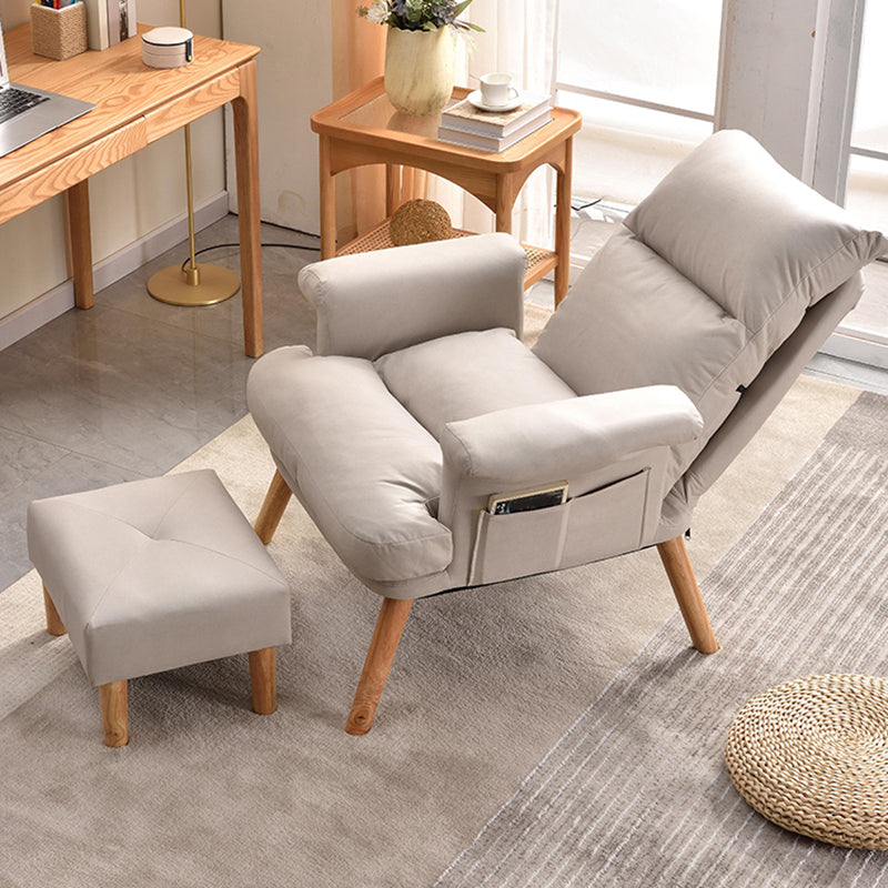 Scandinavian Upholstery Chair Faux Leather Standard Recliner with Footrest