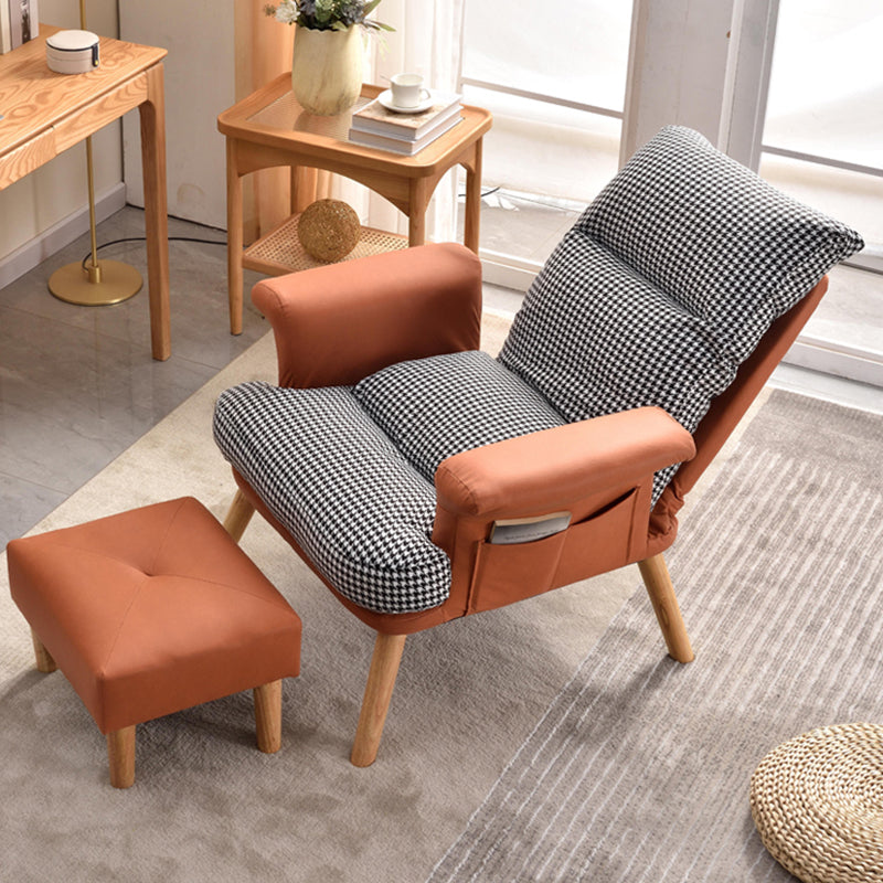 Scandinavian Upholstery Chair Faux Leather Standard Recliner with Footrest