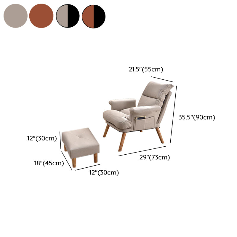 Scandinavian Upholstery Chair Faux Leather Standard Recliner with Footrest