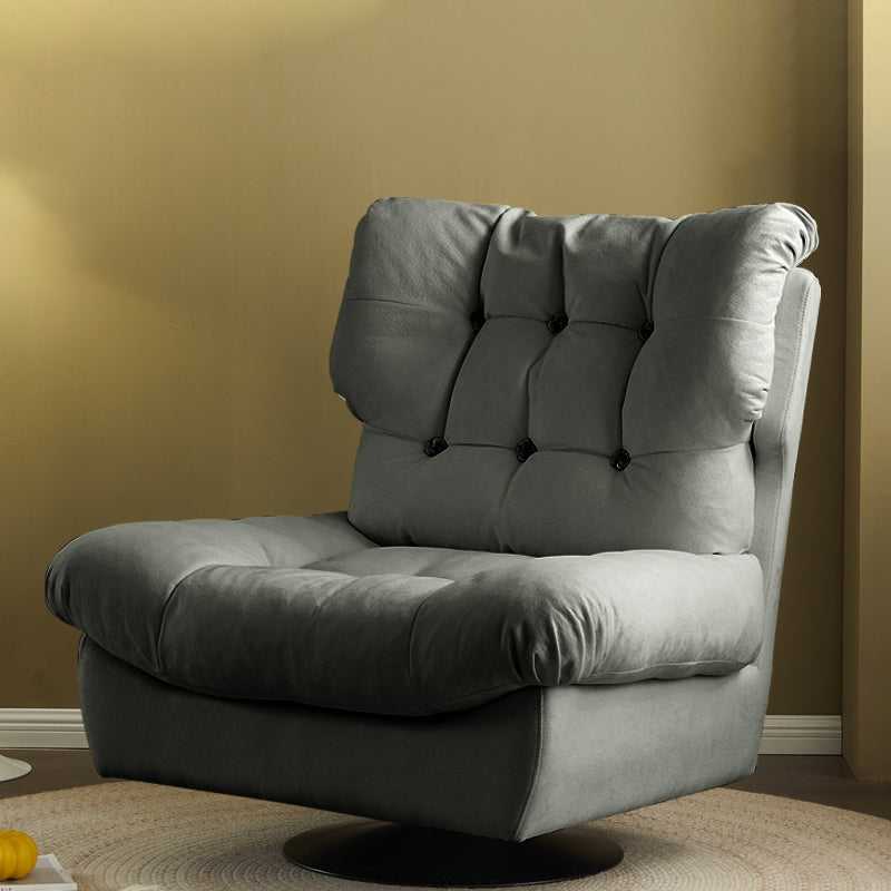 Faux Leather Recliner Solid Color Standard Recliner Chair with Tufted Back