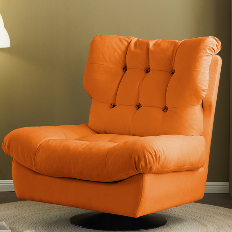 Faux Leather Recliner Solid Color Standard Recliner Chair with Tufted Back