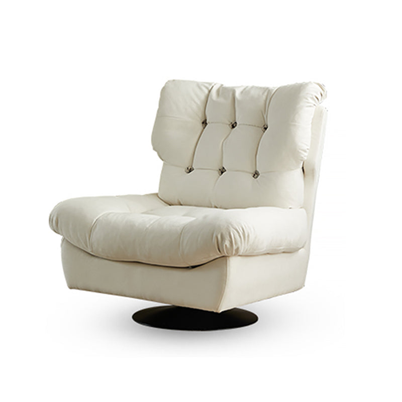 Faux Leather Recliner Solid Color Standard Recliner Chair with Tufted Back