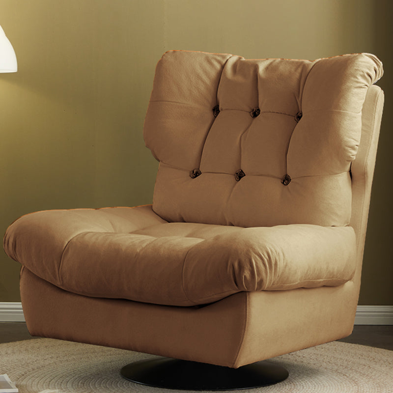 Faux Leather Recliner Solid Color Standard Recliner Chair with Tufted Back
