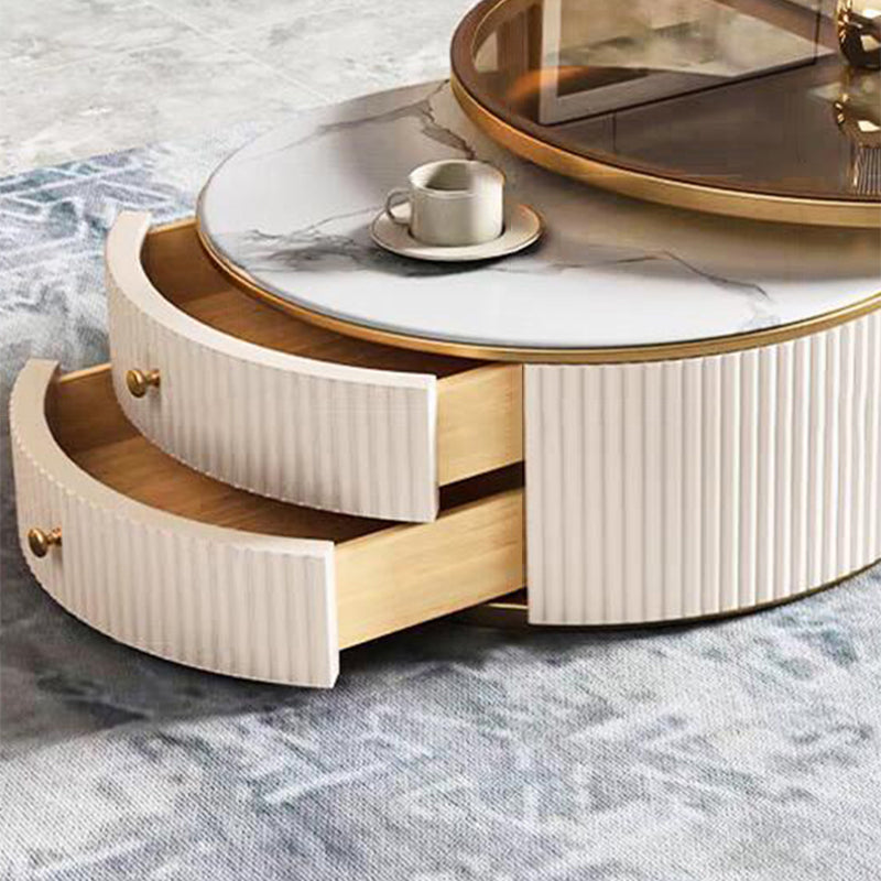 Nesting Coffee Table Set Modern Round Coffee Table for Living Room