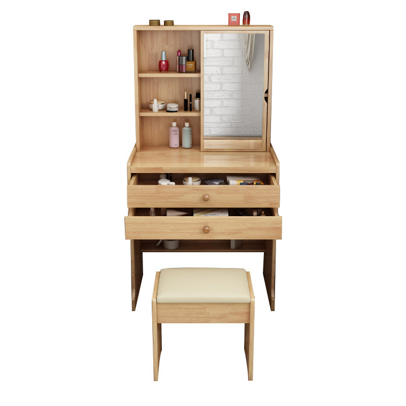 Scandinavian Dressing Table with Mirror and Drawer Solid Wood