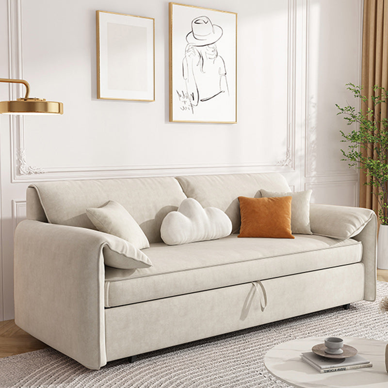 Square Arm Sofa Futon Foldable Pillow Included Cushion Back Loveseat