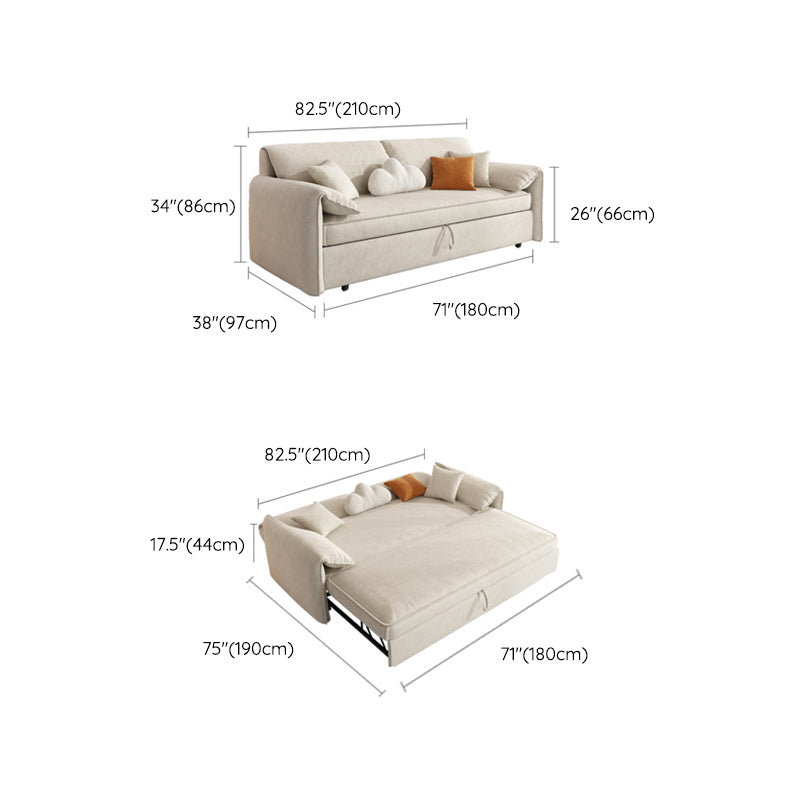 Square Arm Sofa Futon Foldable Pillow Included Cushion Back Loveseat