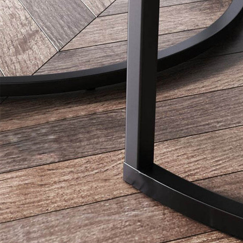 Contemporary Coffee Table Solid Wood Round Coffee Cocktail Table