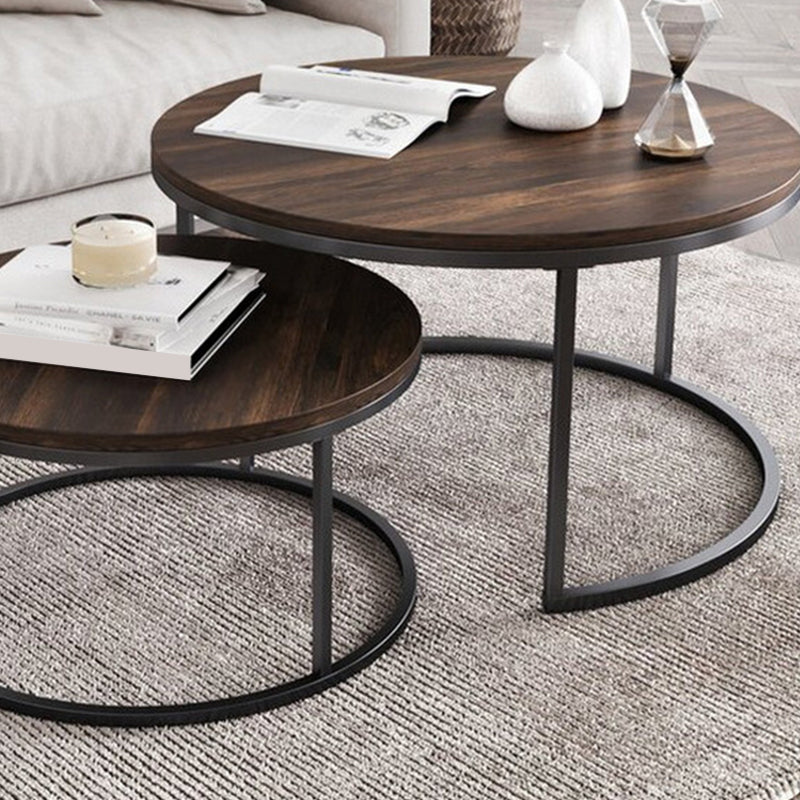 Contemporary Coffee Table Solid Wood Round Coffee Cocktail Table