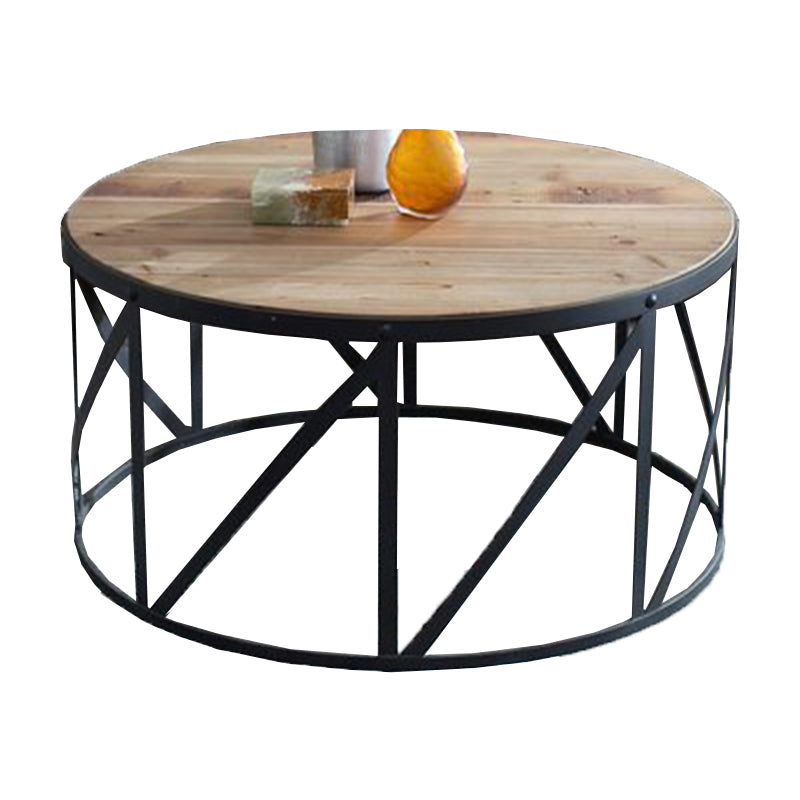 Contemporary Coffee Table Solid Wood Round Coffee Cocktail Table