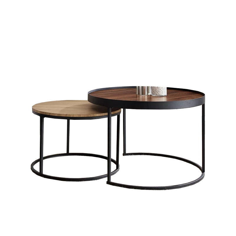 Contemporary Coffee Table Solid Wood Round Coffee Cocktail Table