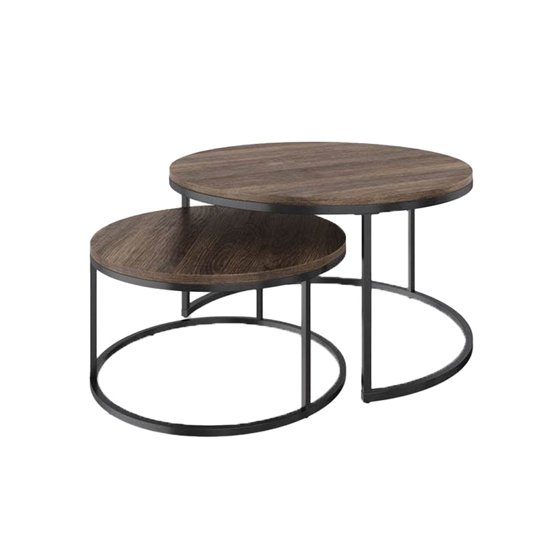 Contemporary Coffee Table Solid Wood Round Coffee Cocktail Table