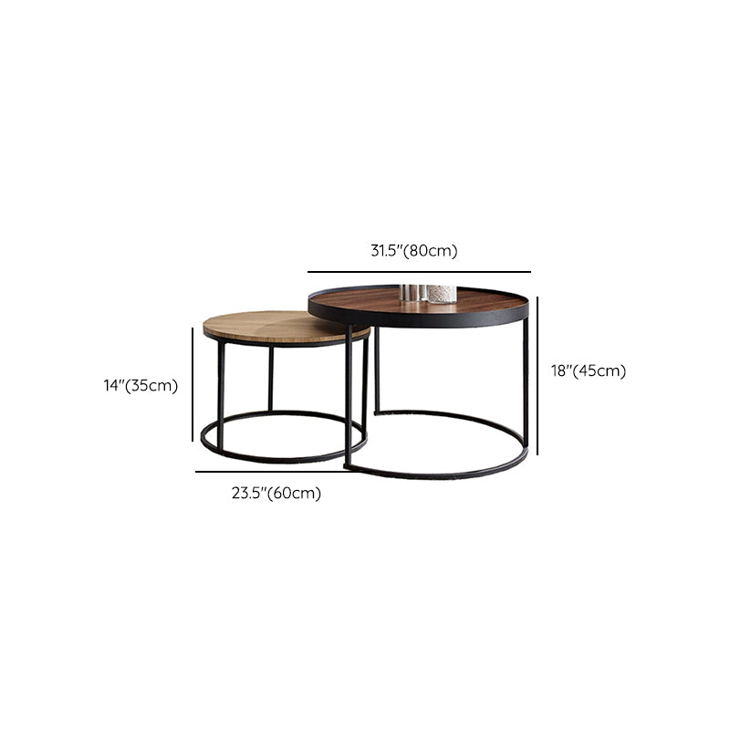 Contemporary Coffee Table Solid Wood Round Coffee Cocktail Table