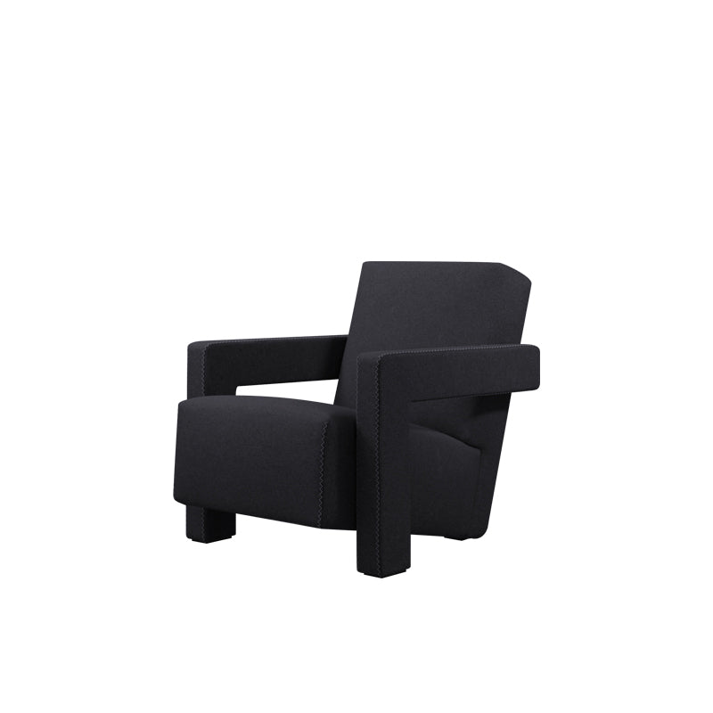 Solid Color Lounge Chair Living Room Square Arms Armchair with Legs