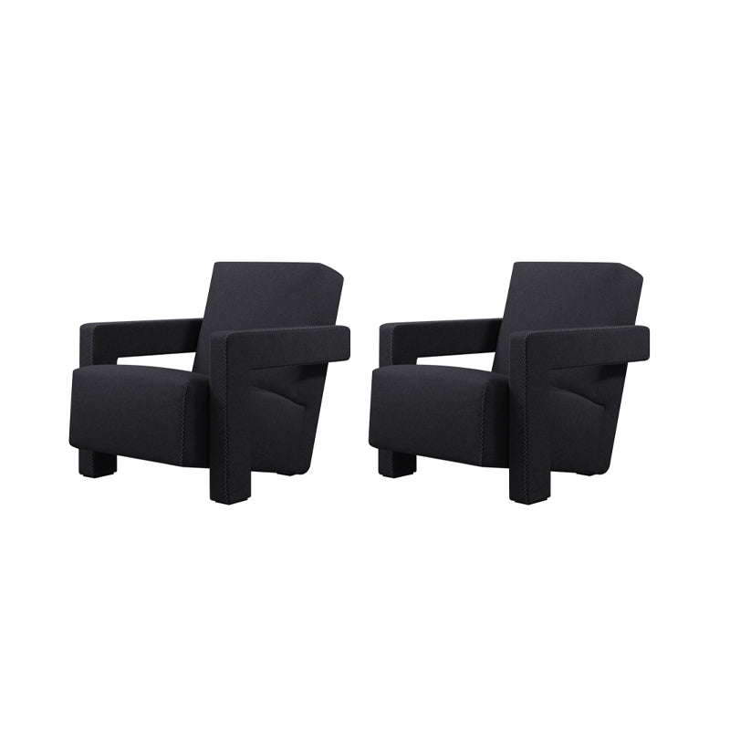 Solid Color Lounge Chair Living Room Square Arms Armchair with Legs