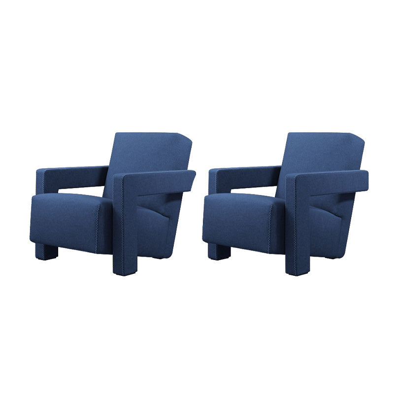 Solid Color Lounge Chair Living Room Square Arms Armchair with Legs