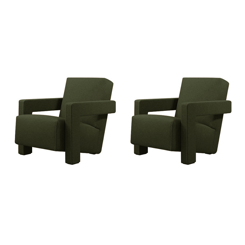 Solid Color Lounge Chair Living Room Square Arms Armchair with Legs