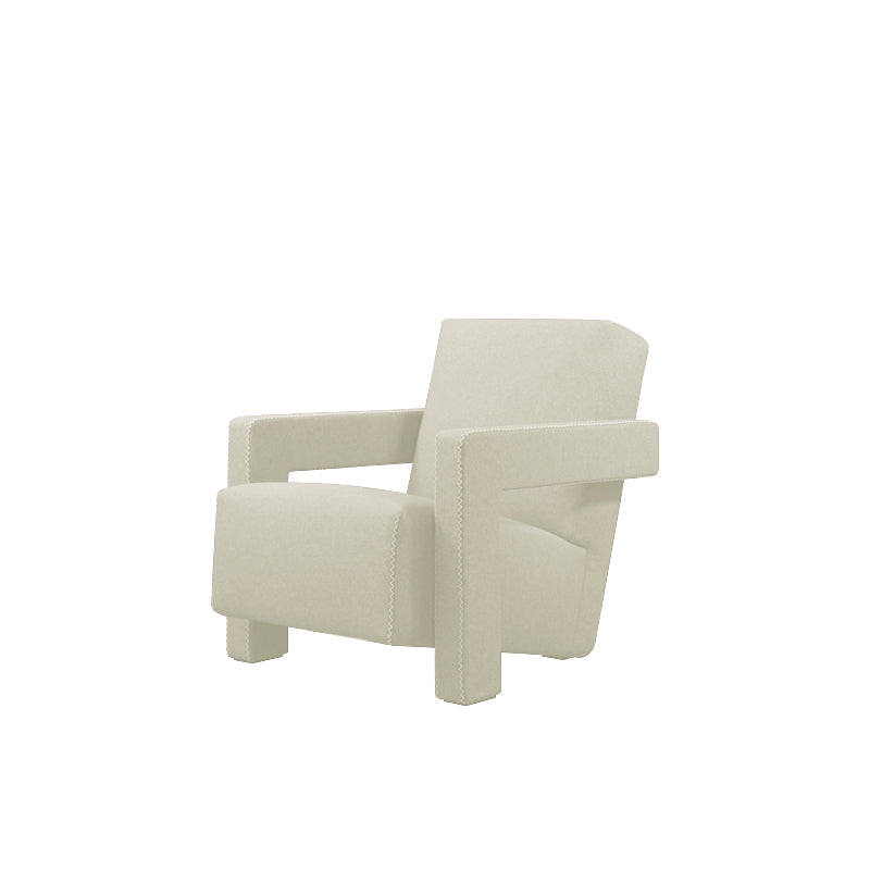 Solid Color Lounge Chair Living Room Square Arms Armchair with Legs