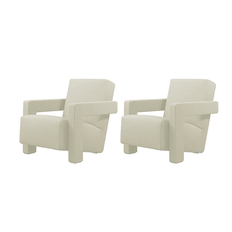 Solid Color Lounge Chair Living Room Square Arms Armchair with Legs