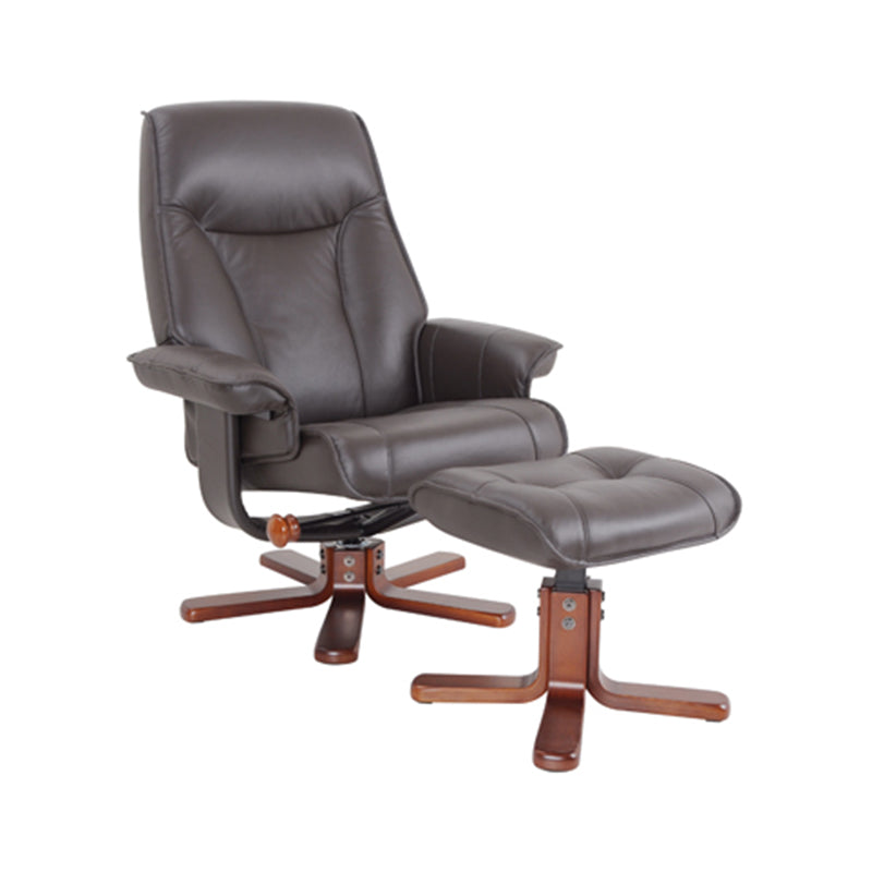 Indoor Upholstery Chair Recliner Genuine Leather Recliner with Ottoman