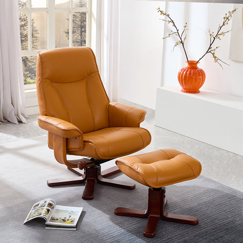 Indoor Upholstery Chair Recliner Genuine Leather Recliner with Ottoman