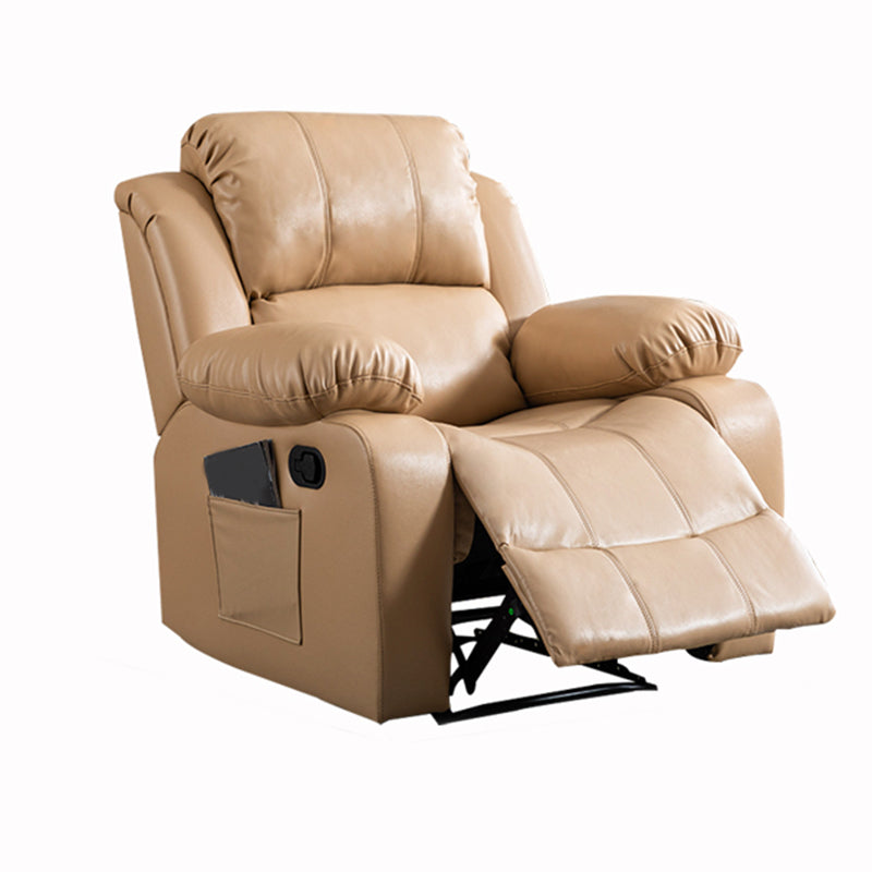 Contemporary Power-Push Botton Recliner Chair Genuine Leather Recliner