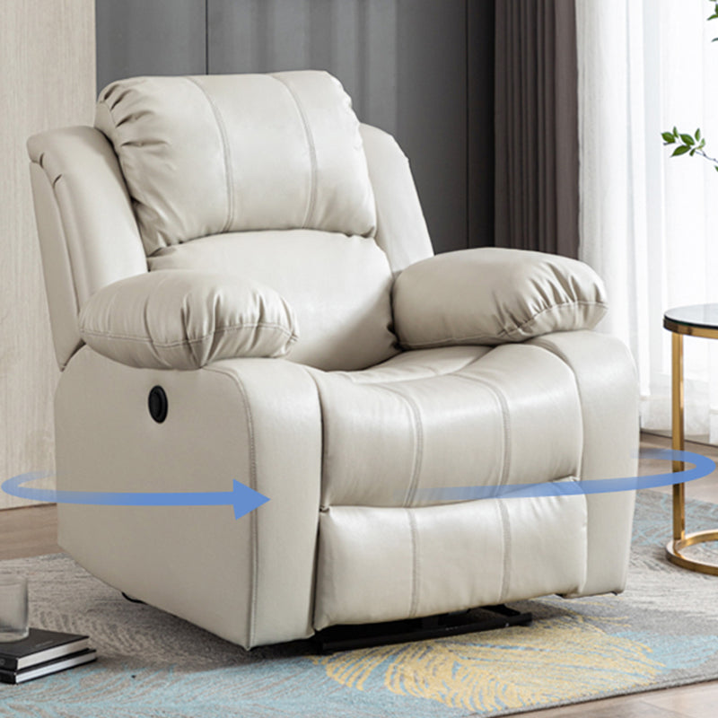Contemporary Power-Push Botton Recliner Chair Genuine Leather Recliner