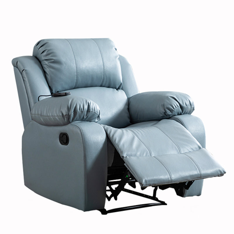 Contemporary Power-Push Botton Recliner Chair Genuine Leather Recliner