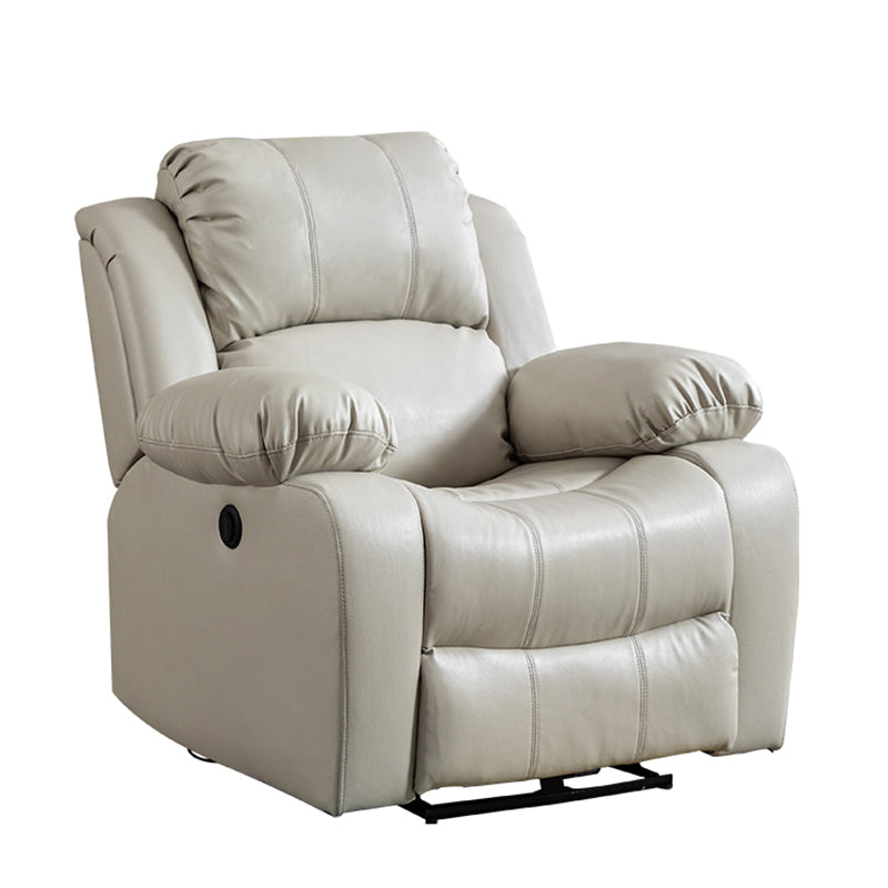 Contemporary Power-Push Botton Recliner Chair Genuine Leather Recliner