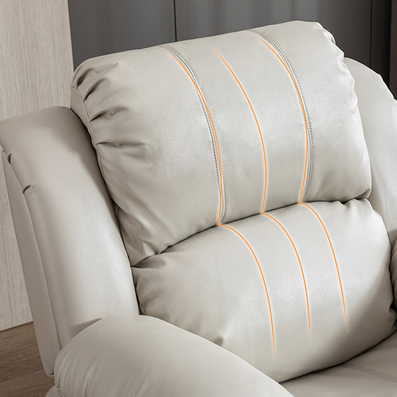 Contemporary Power-Push Botton Recliner Chair Genuine Leather Recliner