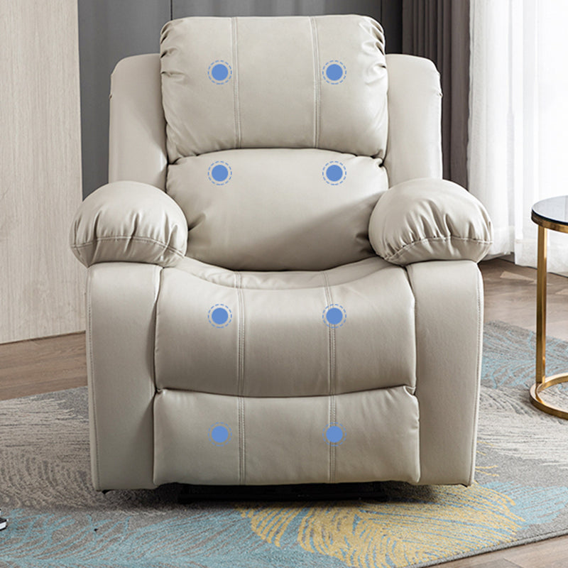 Contemporary Power-Push Botton Recliner Chair Genuine Leather Recliner