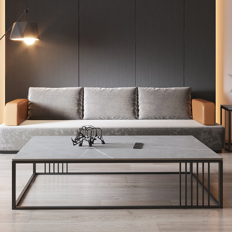 No Distressing Single Coffee Table Modern Grey Slate Frame Coffee Table