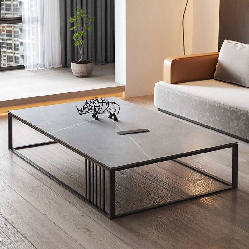 No Distressing Single Coffee Table Modern Grey Slate Frame Coffee Table
