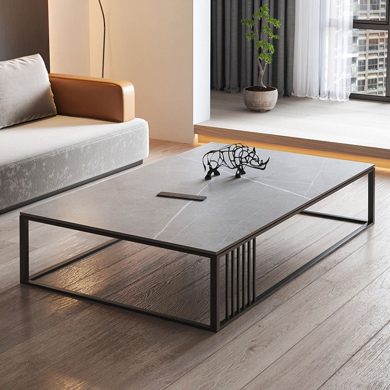 No Distressing Single Coffee Table Modern Grey Slate Frame Coffee Table