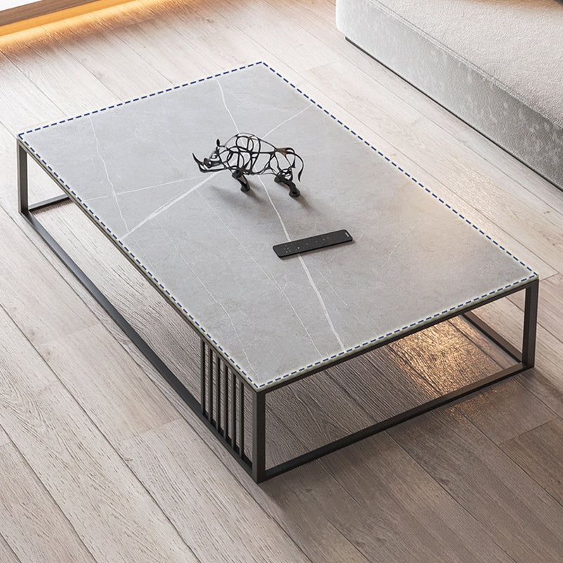 No Distressing Single Coffee Table Modern Grey Slate Frame Coffee Table