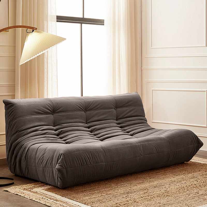 Modern Tufted Cushions Armless Living Room Wooden Standard Seating