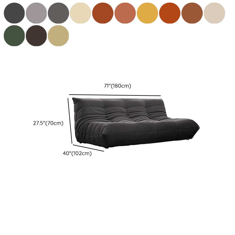 Modern Tufted Cushions Armless Living Room Wooden Standard Seating
