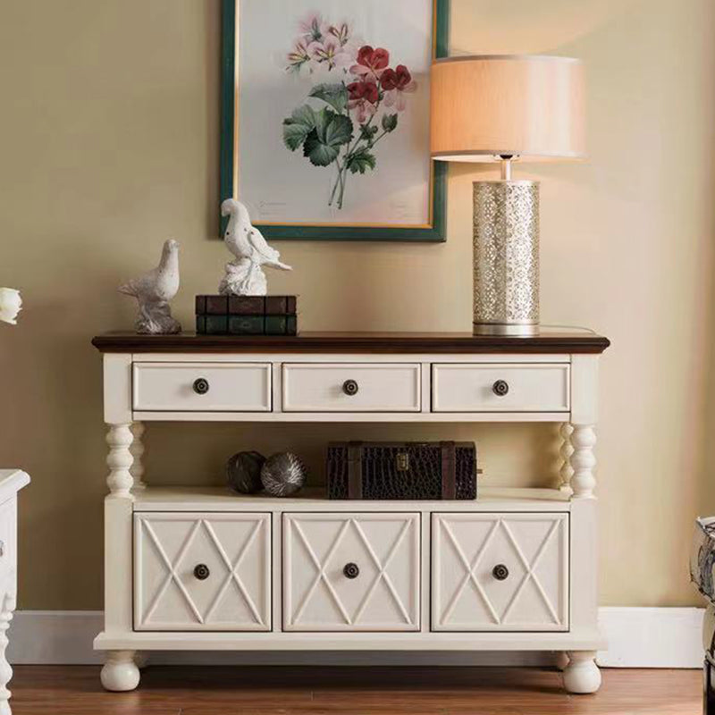Industrial Accent Chest with Drawers and 1 Shelf in Rubberwood