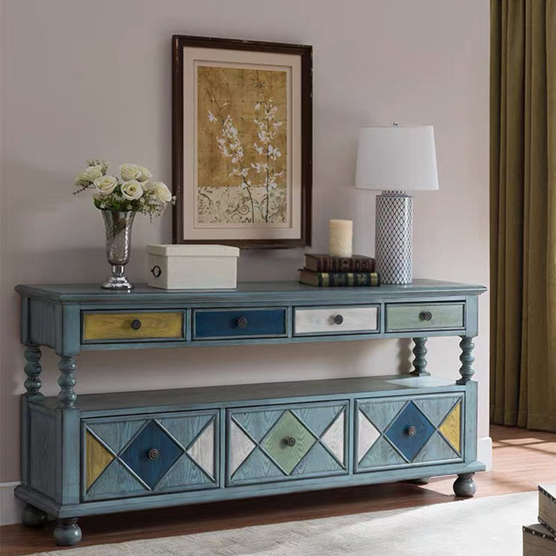 Industrial Accent Chest with Drawers and 1 Shelf in Rubberwood