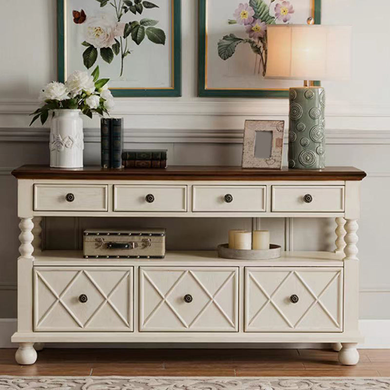 Industrial Accent Chest with Drawers and 1 Shelf in Rubberwood