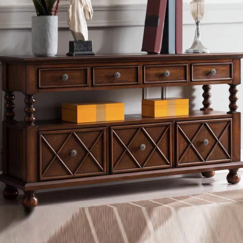 Industrial Accent Chest with Drawers and 1 Shelf in Rubberwood