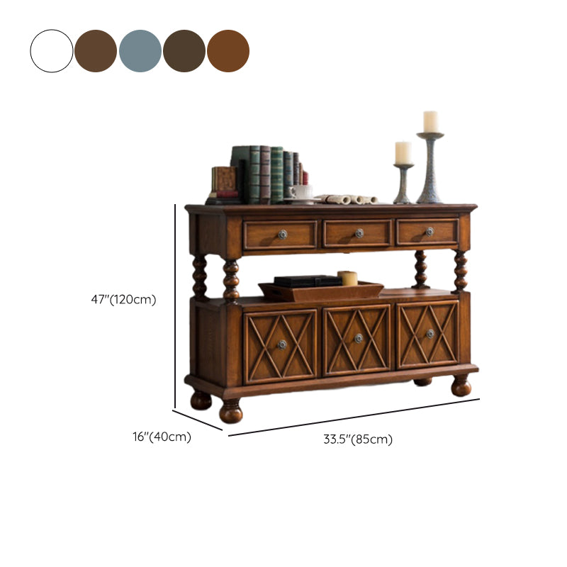 Industrial Accent Chest with Drawers and 1 Shelf in Rubberwood