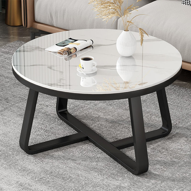 Slate Single Coffee Table Frame Round Coffee Table for Living Room