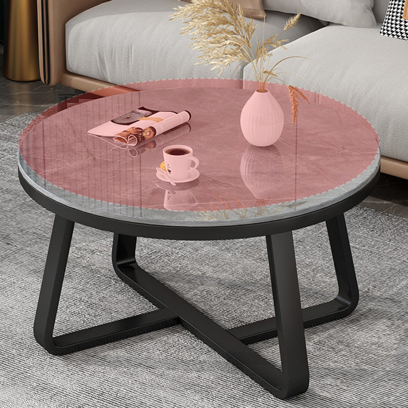 Slate Single Coffee Table Frame Round Coffee Table for Living Room