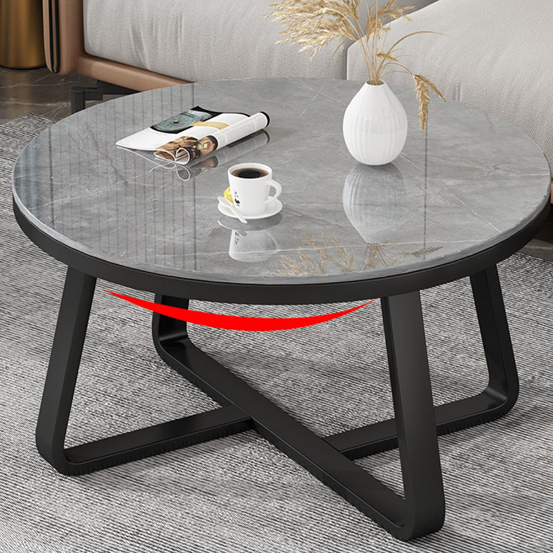 Slate Single Coffee Table Frame Round Coffee Table for Living Room