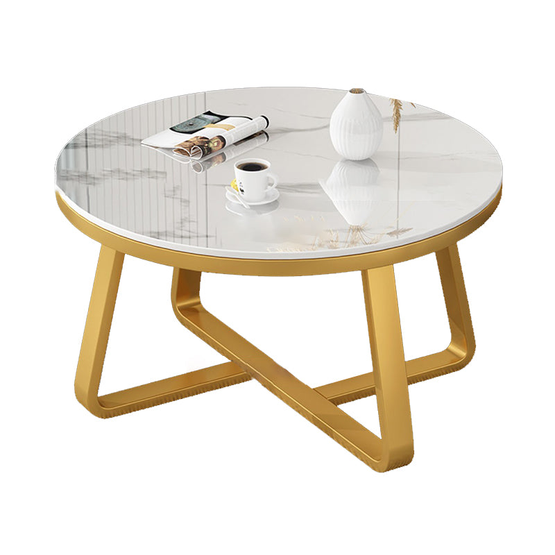 Slate Single Coffee Table Frame Round Coffee Table for Living Room