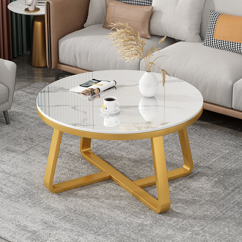 Slate Single Coffee Table Frame Round Coffee Table for Living Room